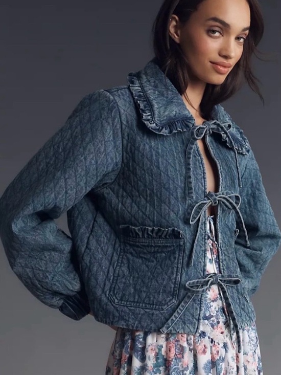 Avec Les Filles Jackets & Blazers - Anthropologie Avec les Filles Quilted Denim Jacket New